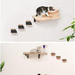 Cat Wall Shelves with 3 Cimbing Steps Wall-Mounted Cat Shelf Dogproof Feeding Bowls Station Cats Hammock and Perches for Wall Furniture Set Climber Scratching Post