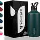 Insulated Water Bottle 64oz,Triple Wall Vacuum Stainless Steel(Dishwasher Safe),Leak Proof & Non-BPA,Flask Jug with Paracord Handle & Straw Spout Lids Sports