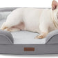 Soft Touch Orthopedic Dog Bed for Medium Dogs with Faux Fur Top, Waterproof Pet Couch Bed with Removable Washable Cover and Supportive Foam Filling (Grey, Medium)