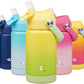 Insulated Water Bottle with Straw Lid,12 oz Stainless Steel Vacuum Metal Bottle with Silicone Handle,Lime