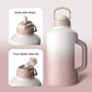 BOTTLE BOTTLE Insulated Water Bottle 64 oz with Straw and Dual-use Lid Stainless Steel Water Bottle with Handle Vacuum Stainless Steel Jug for Workout and Sports pink gradient