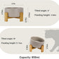 SPUNKYJUNKY 15° Slanted Ceramic Dog and Cat Bowl with Wooden Stand, Tilted Bulldog Food and Water Bowl No Slip Non-Spill for Cats Medium Dogs Big Face Pets 28.7 OZ (3.6 Cups, Grey)