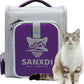 Expandable Pet Backpack, Cat Backpack with Breathable Mesh, Collapsible Soft Cat Travel Bag for Outdoor Hiking, Large Space Dog Backpack(Purple)
