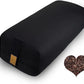 Organic Buckwheat Bolster (24X10.5X5.5 in) Supportive Rectangular Meditation Pillow 100% Cotton Cover Yoga Pillow