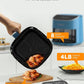 Nuwave Brio Plus 8 Qt Air Fryer, PFAS Free, New & Improved, Digital Touch Screen, Cool White Display, 50°F~400°F in Precise 5°, 5 Cook Functions, 100 Presets & 50 Memory, 3 Wattages 700, 1500, 1800