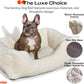 FUZI Luxury Aesthetic Dog Bed with Extra Cover for Large Dogs, Washable Pet Couch, Pet Bed with Sides, Non-Slip Bottom, Soft and Durable Calming Dog Bed, Faux Rabbit Fur, Large 35.6x28.5x9.5 Dark Grey
