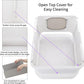 RIZZARI Cat Litter Box Stainless Steel Top-Entry : Leak-Proof Enclosed Design Reduces Odor, for Indoor Cats & Owners (White)