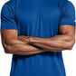 Zengjo Athletic Shirts for Men Short Sleeve Quick Dry Workout Running Gym Sport Exercise Tee Moisture Wicking