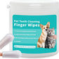 Dog Teeth Finger Wipes Cat Dental Finger Wipes, Puppy Teeth Cleaning Wipes, Pet Oral Care Pack of 50