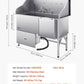 VEVOR Professional 304 Stainless Steel Dog Bathing Station, 61 inch Pet Grooming Tub w/Anti-Slip ramp, Storage Drawer, Cold Hot Faucet Showerhead for Large & Medium & Small (Right Door, with Drawer)