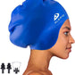 Alepo Extra Large Swim Cap for Women Men, Durable Silicone Swimming Hat with Ear Protection, Unisex Adults Bath Swimming Caps for Long Thick Curly Hair & Dreadlocks Braids Weaves Afro Hair