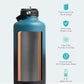 Half Gallon Stainless Steel Water Bottle with Straw Lid and Flex Cap, 87oz Modern Double Vacuum Stainless Steel Water Flask, Cold for 48 Hrs Hot for 24 Hrs Simple Thermo Canteen Mug,Indigo Crush