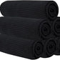 Microfiber Gym Towels for Working Out, Quickly Dry Yoga Towels for Men & Women Tennis, 16 Inch x 27 Inch, 6 Pack, Black