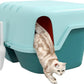 PawHut Cat Litter Box with Lid, Covered Kitty Litter Box Enclosure with Scoop, Openable & Lockable Cover, Easy to Clean, Green