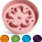 LE TAUCI Ceramic Slow Feeder Dog Bowls Small Breed, 0.6 Cups Dog Food Dish for Fast Eaters, Puzzle Bowl for Small Dogs and Cats,Pink Bloom