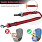 SlowTon Dog Seat Belt, Adjustable Dog Safety Belt Leash, 2 in 1 Latch Bar Attachment Dog Car Seatbelt with Elastic Nylon Bungee Buffer, Reflective Nylon Belt Tether Connect to Dog Harness (Red)