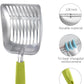 WePet Cat Litter Scoop, Aluminum Alloy Sifter, Kitty Metal Scooper, Deep Shovel, Long Handle, Poop Sifting, Kitten Pooper Lifter, Durable, Heavy Duty, for Litter Box