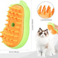 Rechargeable 3in1 Self-Cleaning Steam Grooming Brush for Cat and Dog Shedding - 2 Gears for Long/Short Hair - Green