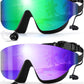 Swim Goggles, Frameless Wide View Swimming Goggles, Anti-Fog Anti-UV No Leaking Pool Goggles for Men Women Adult