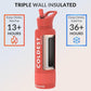 Coldest Insulated Water Bottle with Straw Lid - Stainless Steel Metal Insulated Bottle for Men & Women (Crimson Red, 40 oz)