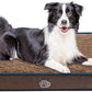 EMPSIGN Dog Bed Mat 35 Inch Reversible Warm & Cool,Washable Dog Crate Bed with Egg Crate Foam Support, Pet Sleeping Mat for Large Medium Small Dogs, Fluffy Kennel Pad(Brown)