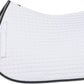 HORZE Adepto Padded All Purpose Quilted Equestrian Saddle Pad for Horses with Two-Tone Trim