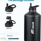 Insulated Water Bottle 40 oz, Triple Wall Vacuum Stainless Steel(Cold for 48 Hrs),Leak Proof & BPA-Free,Simple Modern Water Bottle with Drink-Through Lid & Flip Straw for Sports & Travel, Black