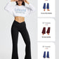baleaf Women's V Crossover Flare Leggings with Pockets Yoga Pants High Waist Casual Workout Gym Bell Bottom Leggings