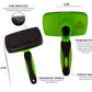 Tubby Potato™ Self Cleaning Slicker Brush - Deshedding Brush for Long and Short Haired Pets. Comfortable and Safe for Senitive Skin. Great for Dogs, Cats, and other Small Animals- Green