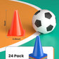GHB Soccer Cones 7" 9" of 12 24 Pack Disc Soccer Sport Cones Training Field Marker Agility Cones for Basketball, Coaching, Practice Equipment Includes Drills Guide