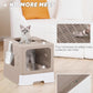 Enclosed Cat Litter Box, Large Litter Box for Big Cats, Covered Kitty Litter Boxes with Lid, Top Entry Cat Box Enclosure with Scoop, Odor Control, Easy to Clean(Coffee)