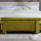 Kmax 50" Storage Ottoman Bench Modern Velvet Entryway Bench Comfy Upholstered End of Bed Bench for Hallway Entrance Bedroom Corner, Olive Green