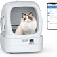 Automatic Cat Litter Box Self Cleaning - APP Control and Weight Monitoring - Ultra-Quiet, Suitable for Medium Cats and Kittens, Safe Anti-Pinch Litter Box (Assembly Required) -White