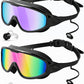 Rantizon Swim Goggles 2 Pack, Wide View Anti Fog&UV Swimming Goggles for Audlt, No Leaking Swim Glasses for Men Women Kids