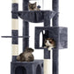 Hey-brother Tall Cat Tree Tower, Heavy Duty Scratching Posts with Large Platforms, Cozy Condos, Big Hammock, Toy Balls, Multi-Level Furniture for Indoor Adult Cats, 80.7 Inches, Smoky Gray MPJ039G
