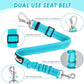 Lukovee Dog Seat Belt for Car, Adjustable Dog Car Harness for Large Medium Small Dogs, Soft Padded & Breathable Mesh Dog Seatbelt with Car Strap and Carabiner(Light Blue Double Clip,Medium)
