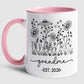 Personalized Grandma EST 2026 Accent Coffee Mug Gift For Nana Granny Grandmother, Novelty Grandma White Coffee Cup 11Oz 15Oz, Custom Year/Name Grandmother Ceramic Cup Gift For Birthday Mother's Day