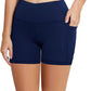 baleaf Women's 8"/ 5"/ 3" Biker Shorts High Waist Yoga Workout Gym Running Volleyball Spandex Shorts with Pockets