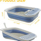 Kitten Training Litter Box, Collapsible Low Entry Kitten Litter Box Shallow LitterBox Senior Cats Anti-Splashing Open Potty Pan Scoop Leak-Proof Pedal Cat Toilet No Smell Easy Clean