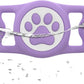 IP68 Waterpoof Dog Airtag Holder, Stretchy Silicone Full Body Covered Apple Air Tag Holder for Dog Cat Collar Fit All Width Collar (Purple, 1 Pack)