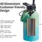 64 oz Insulated Water Bottle with Straw (Cold for 48 Hrs), Half Gallon Stainless Steel Triple Wall Vacuum Sports Water Jug, Leakproof Hydro Cup Flask with Straw Spout Lids & DIY Stickers