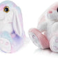My OLi Bunny Stuffed Animal Pack of 2 Plush Rabbit 7in Stuffed Bunny with Floppy Ear Bedtime Friend Soft Toy Gifts for Girls Boys Kids, Pink & Rainbow