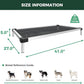 FXW TitanNest Chew-Proof Elevated Dog Bed, Raised Cot for Indoor/Outdoor/Camping Use, Durable & Waterproof Cooling Pet Bed for Medium Dogs, 41.0" L x 27.0" W x 5.0" H, Black
