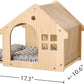 SHENGOCASE Natural Wood Cat Wall Shelves Bed, 2-Pack, Wall-Mounted Box House Perch, Cat Condo Furniture with Washable Pillow Cushions