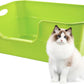 Large Litter Pan Low Entry,High Wall Litter Box Side Entry Plastic Cat Boxes for Indoor Cats Anti-Urine Leakage,High Sides Kitty Tray Open Kitten Toilet Low Entrance Green