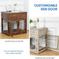Dog Crate Furniture for Medium Dogs, Wooden Dog Kennel Indoor with Double Doors, Dog Cage with Cushion & Drawers, Dog House Side End Table for Small Medium Dogs up to 45 lb, 31.5” L, Grey