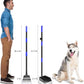 Pooper Scooper, Dog Pooper Scooper Tray and Rake Set with Adjustable Stainless Steel Long Handle for Large Medium Small Dogs (Blue)