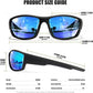 Polarized Sports Sunglasses Men UV400 Protection Lightweight Wrap Around Goggles for Cycling Fishing Driving Running