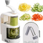 Vegetable Spiralizer 4-IN-1 Rotating Blade Veggie Spiralizer Zucchini Noodle Maker with Strong Suction Cup Spiral Vegetable Cutter Slicer - White