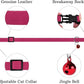 Breakaway Cat Collar Leather with Removable Bell - 13 Colors Available - Soft Adjustable Girl Boy Safety Lightweight Pet Kitten Collars Pink Brown Blue Green Red Orange Black (Pink)